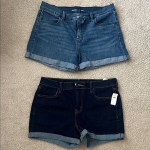 Two pairs of Old Navy denim shorts mid rise 6